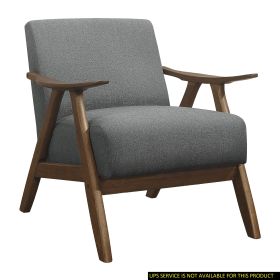Modern Home Furniture Gray Fabric Upholstered 1pc Accent Chair Walnut Finish Wood Cushion Back and Seat Furniture Modern Home Furniture Gray Fabric Upholstered 1pc Accent Chair Walnut Finish Wood Cushion Back and Seat Furniture